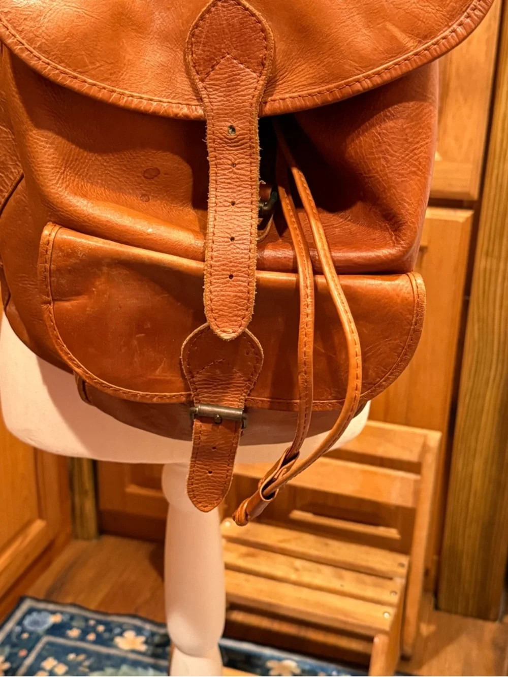 Premium Tan Leather Backpack -‎ Classic Casual Carry